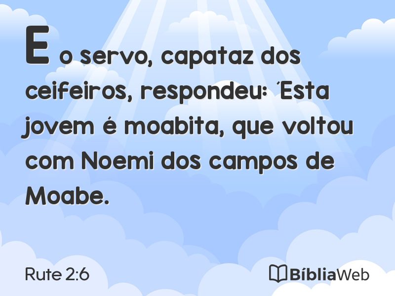 Rute 2:6 em imagem para compartilhar