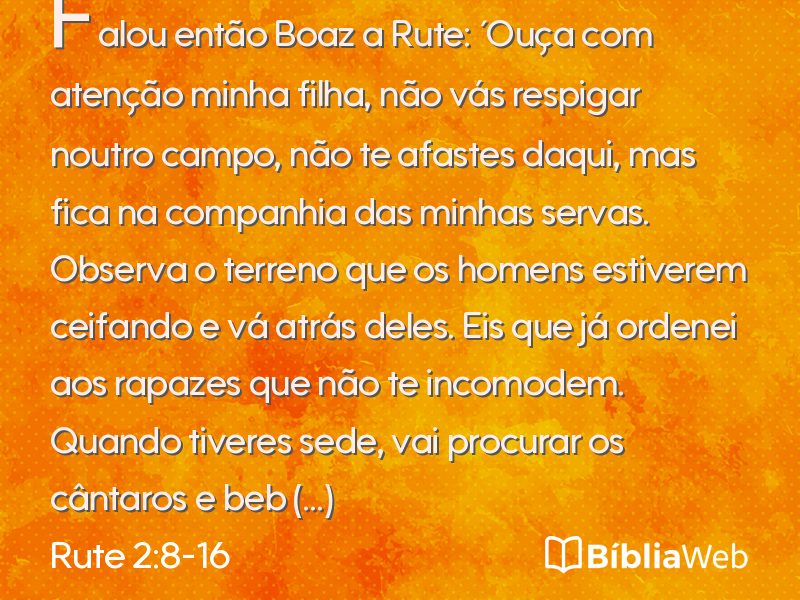 Rute 2:8-16 em imagem para compartilhar