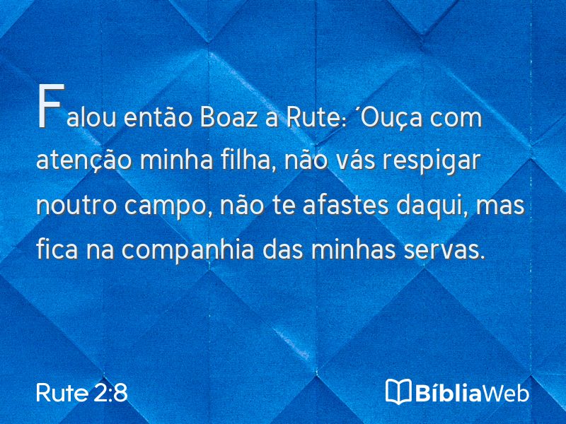 Rute 2:8 em imagem para compartilhar