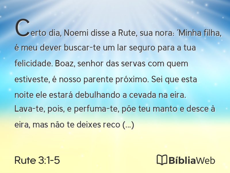 Rute 3:1-5 em imagem para compartilhar