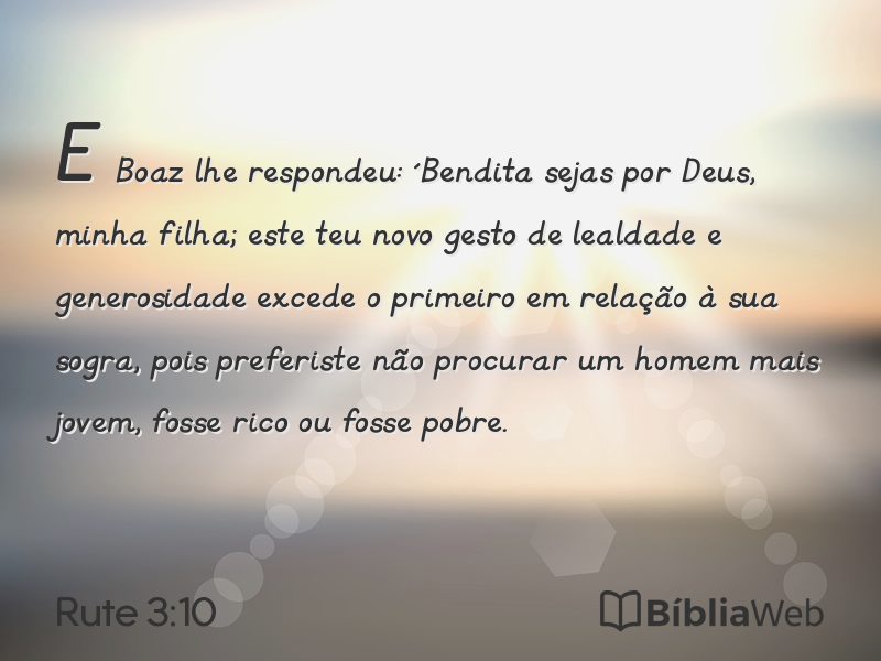 Rute 3:10 em imagem para compartilhar