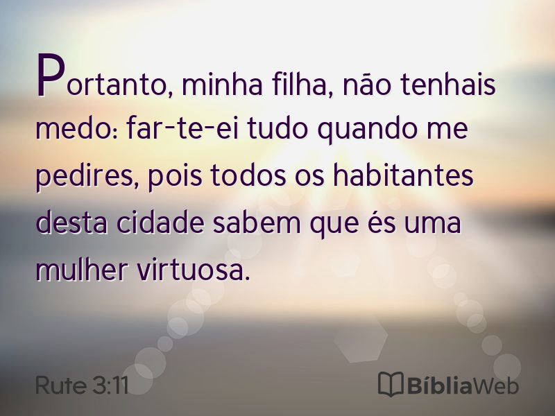 Rute 3:11 em imagem para compartilhar