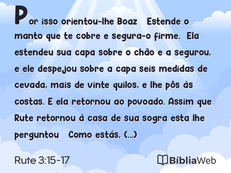 Rute 3:15-17 em imagem para compartilhar