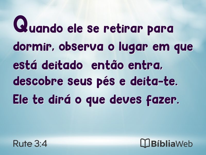Rute 3:4 em imagem para compartilhar