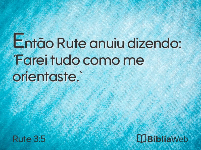 Rute 3:5 em imagem para compartilhar