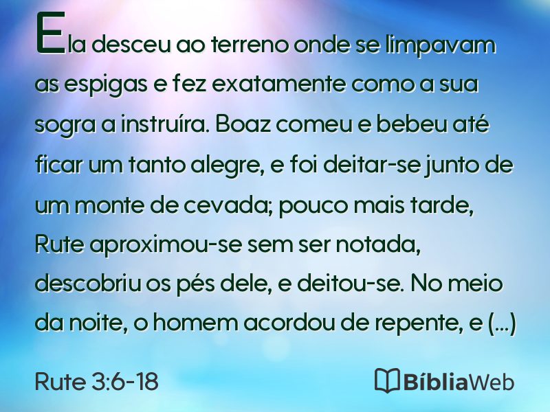 Rute 3:6-18 em imagem para compartilhar