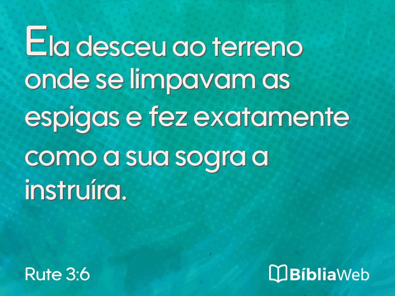 Rute 3:6 em imagem para compartilhar