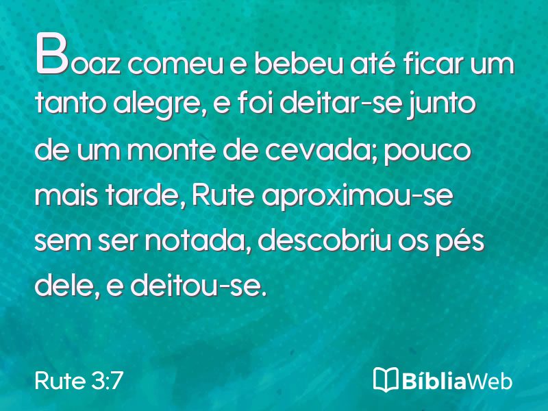 Rute 3:7 em imagem para compartilhar