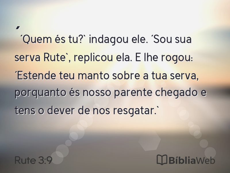 Rute 3:9 em imagem para compartilhar
