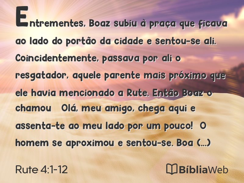 Rute 4:1-12 em imagem para compartilhar