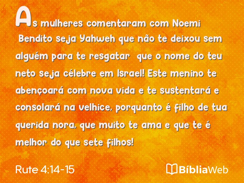 Rute 4:14-15 em imagem para compartilhar