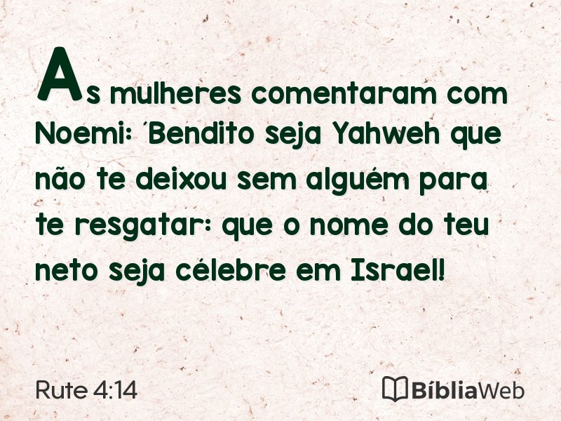 Rute 4:14 em imagem para compartilhar