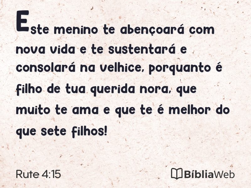 Rute 4:15 em imagem para compartilhar