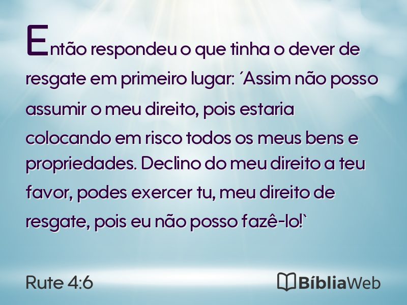 Rute 4:6 em imagem para compartilhar