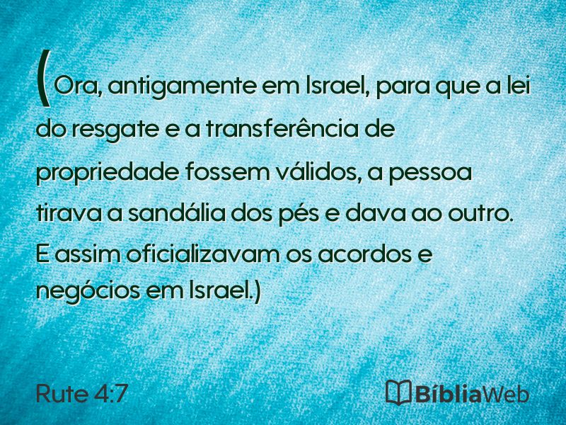 Rute 4:7 em imagem para compartilhar