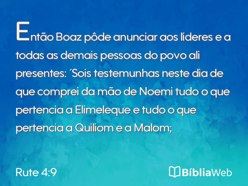 Rute 4:9 em imagem para compartilhar