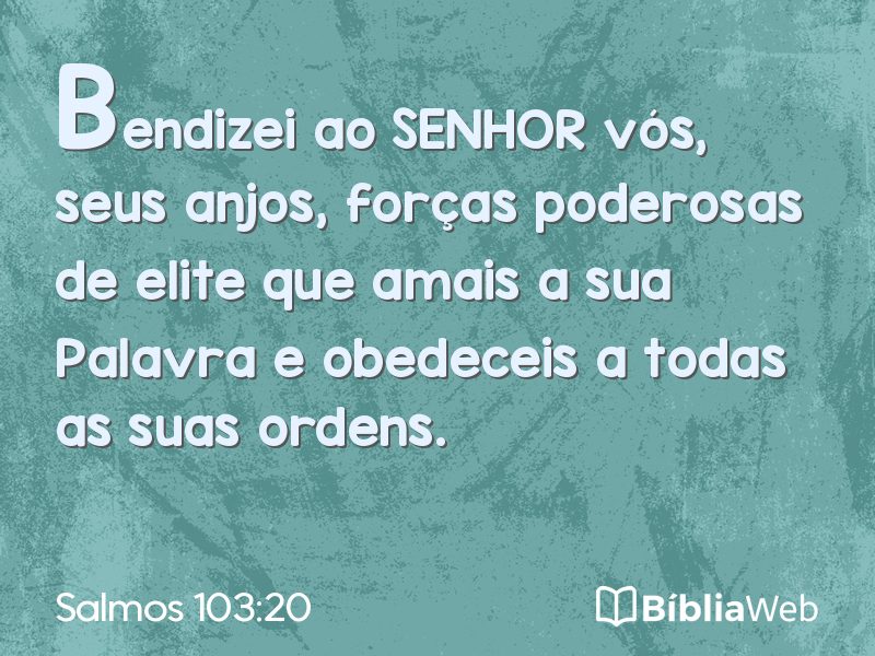 Salmos 103:20 em imagem para compartilhar