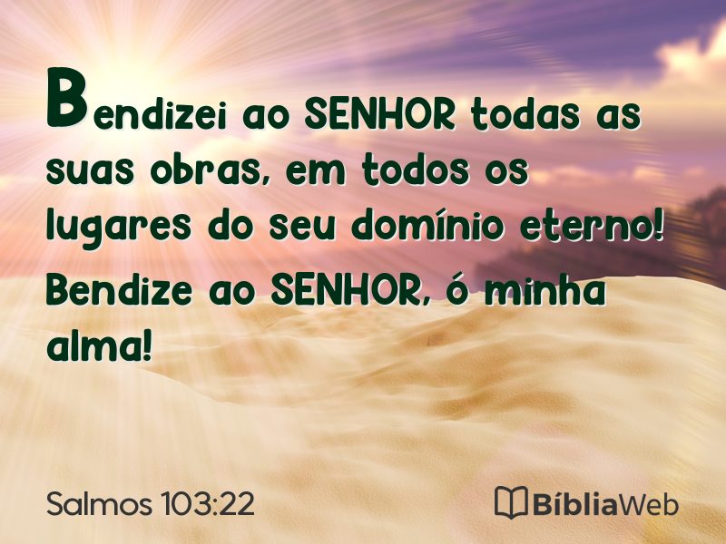 Salmos 103:22 em imagem para compartilhar