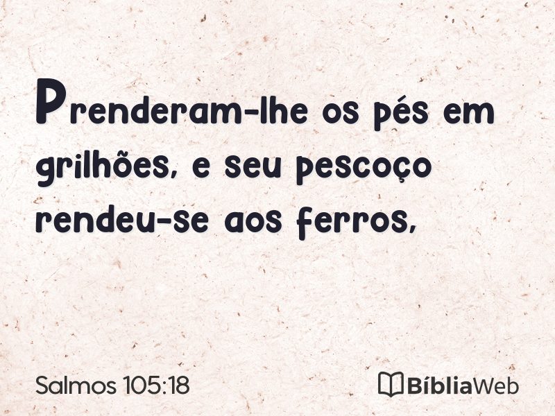 Salmos 105:18 em imagem para compartilhar