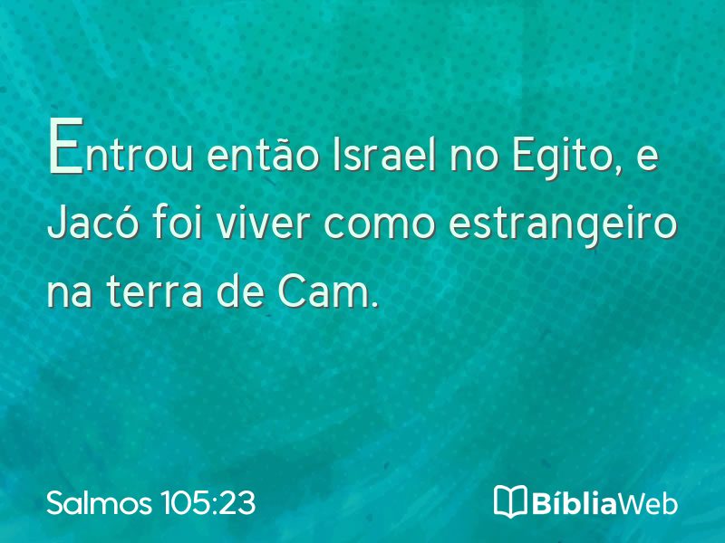 Salmos 105:23 em imagem para compartilhar