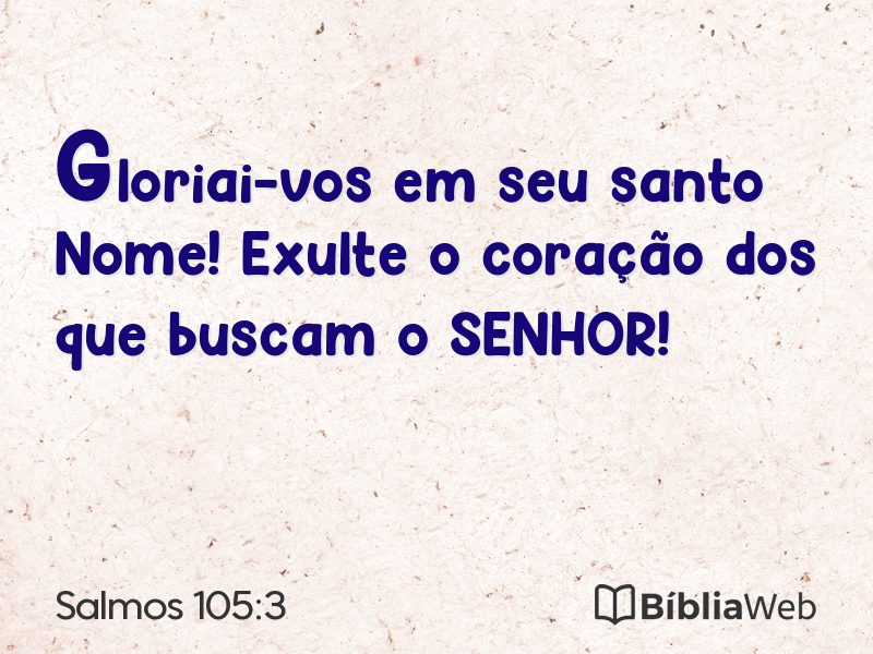 Salmos 105:3 em imagem para compartilhar