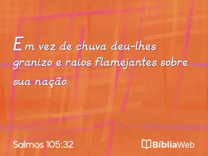 Salmos 105:32 em imagem para compartilhar