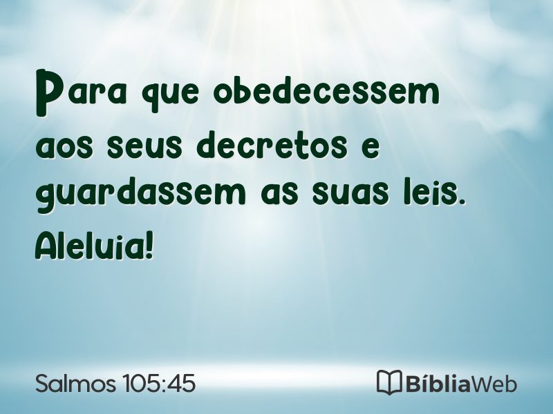 Salmos 105:45 em imagem para compartilhar