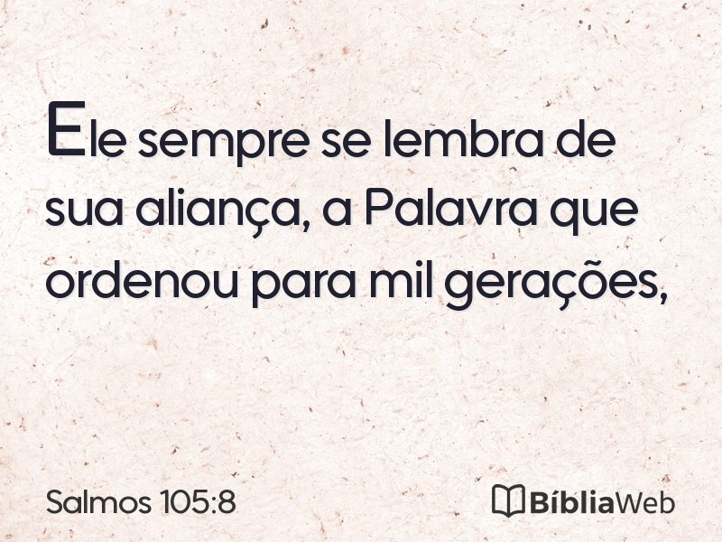 Salmos 105:8 em imagem para compartilhar