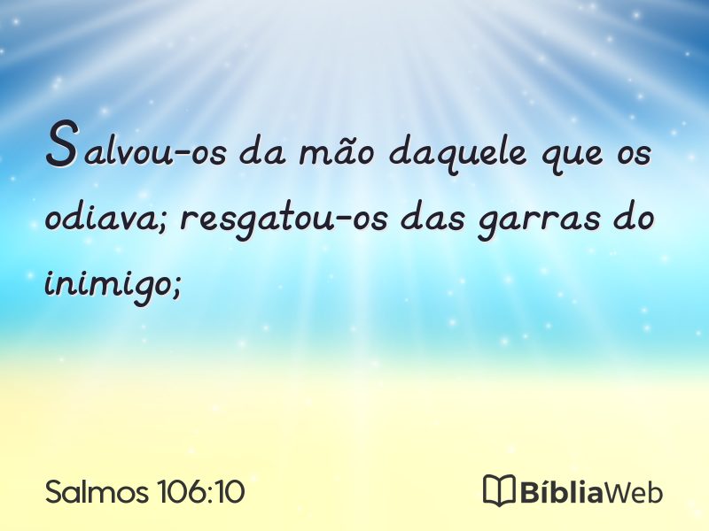 Salmos 106:10 em imagem para compartilhar