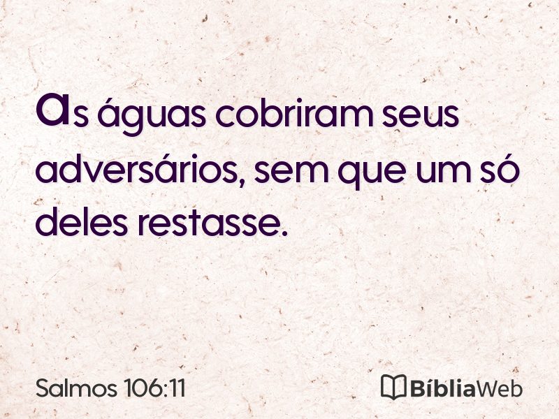 Salmos 106:11 em imagem para compartilhar