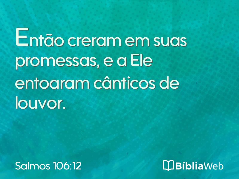 Salmos 106:12 em imagem para compartilhar