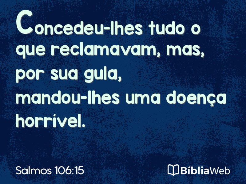 Salmos 106:15 em imagem para compartilhar