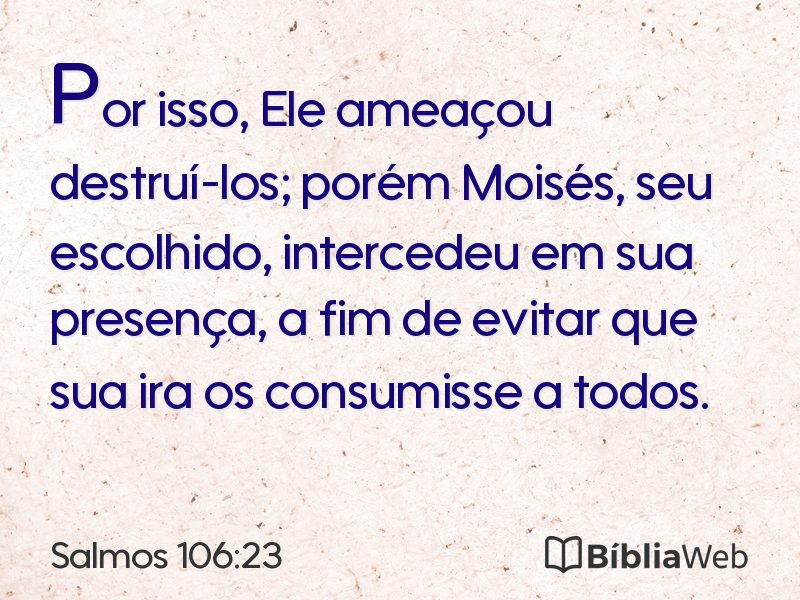 Salmos 106:23 em imagem para compartilhar