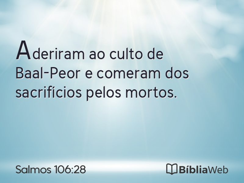 Salmos 106:28 em imagem para compartilhar