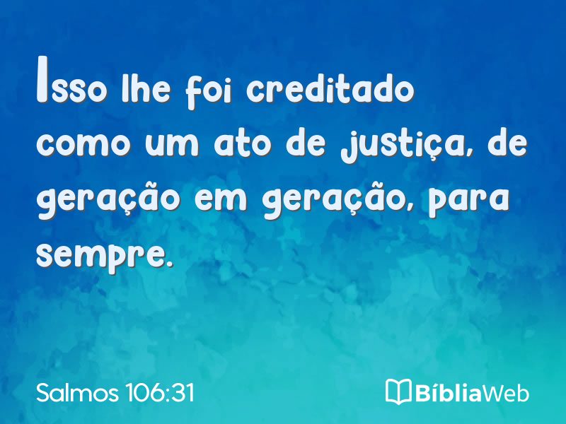 Salmos 106:31 em imagem para compartilhar