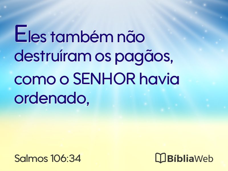 Salmos 106:34 em imagem para compartilhar
