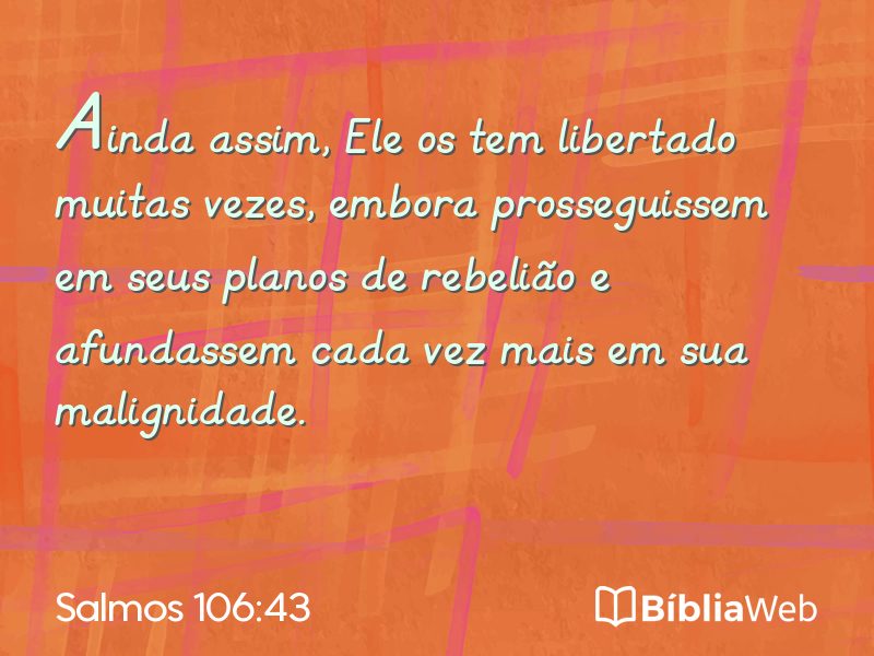 Salmos 106:43 em imagem para compartilhar