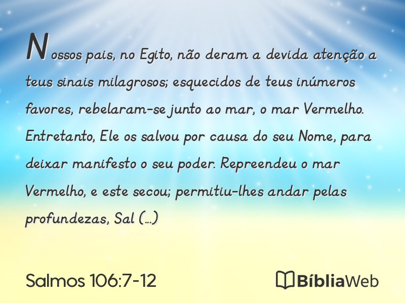 Salmos 106:7-12 em imagem para compartilhar