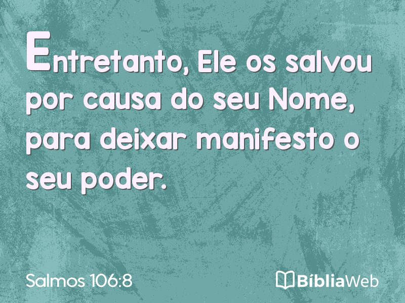 Salmos 106:8 em imagem para compartilhar