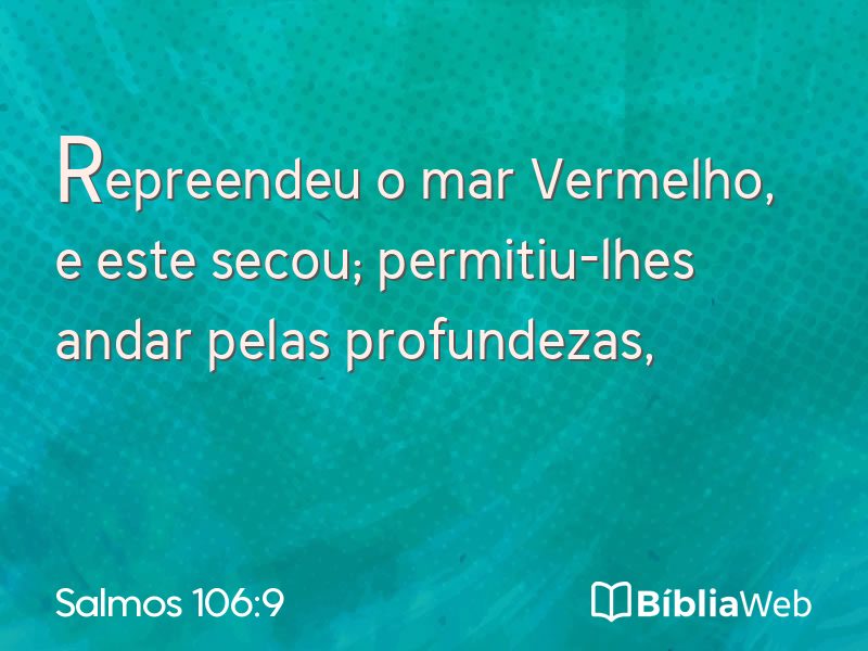 Salmos 106:9 em imagem para compartilhar
