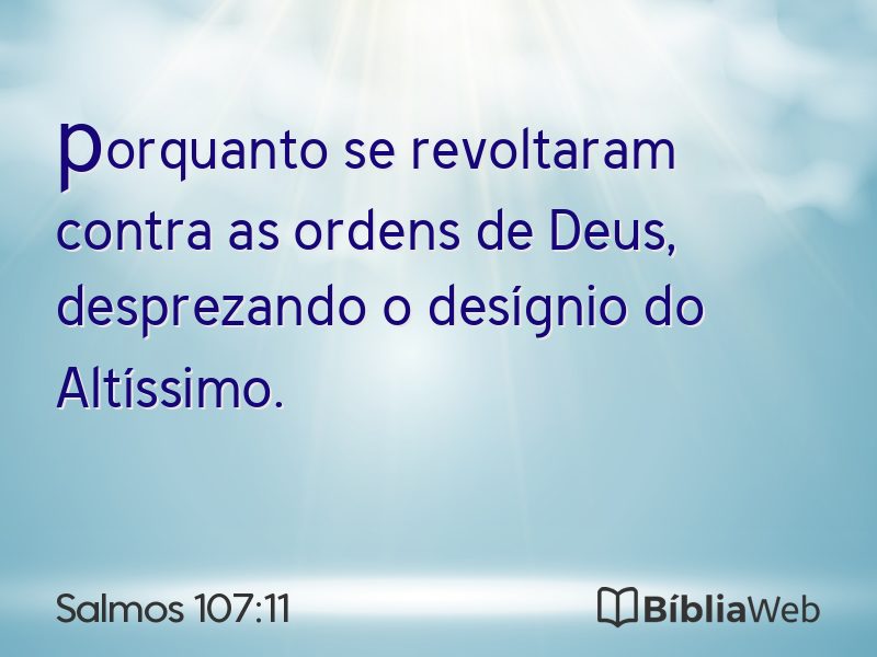 Salmos 107:11 em imagem para compartilhar
