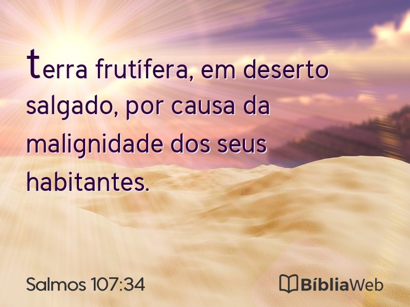 Salmos 107:34 em imagem para compartilhar