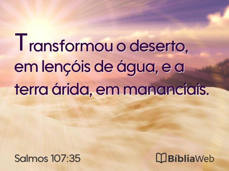 Salmos 107:35 em imagem para compartilhar