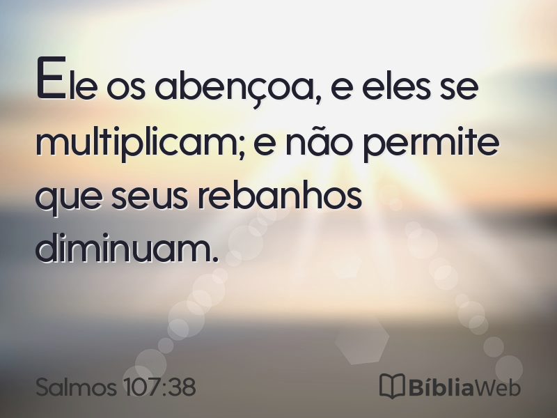 Salmos 107:38 em imagem para compartilhar