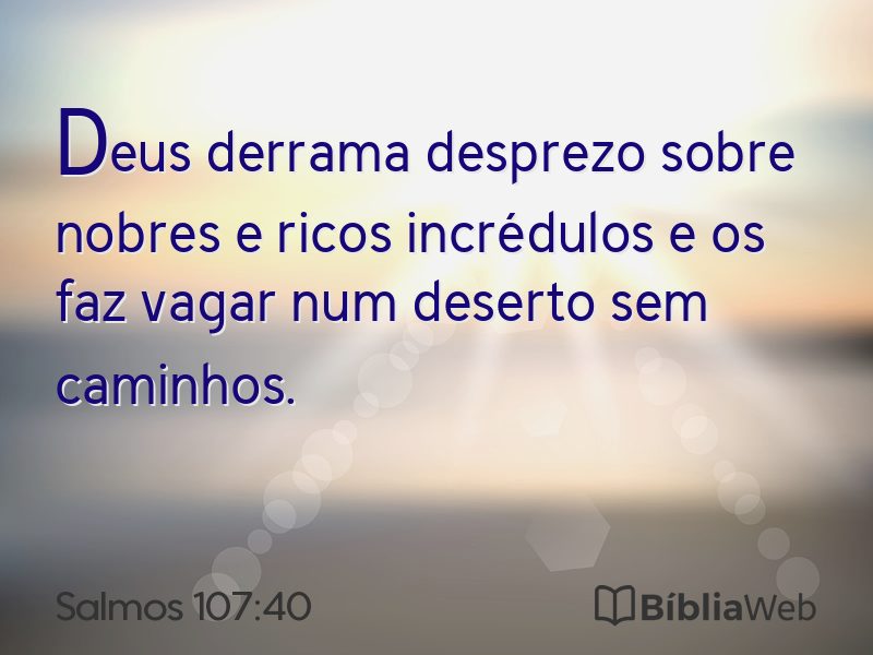 Salmos 107:40 em imagem para compartilhar