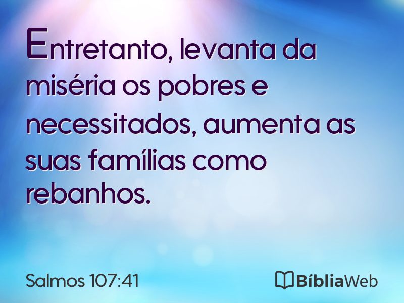 Salmos 107:41 em imagem para compartilhar