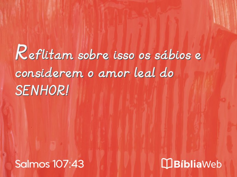 Salmos 107:43 em imagem para compartilhar