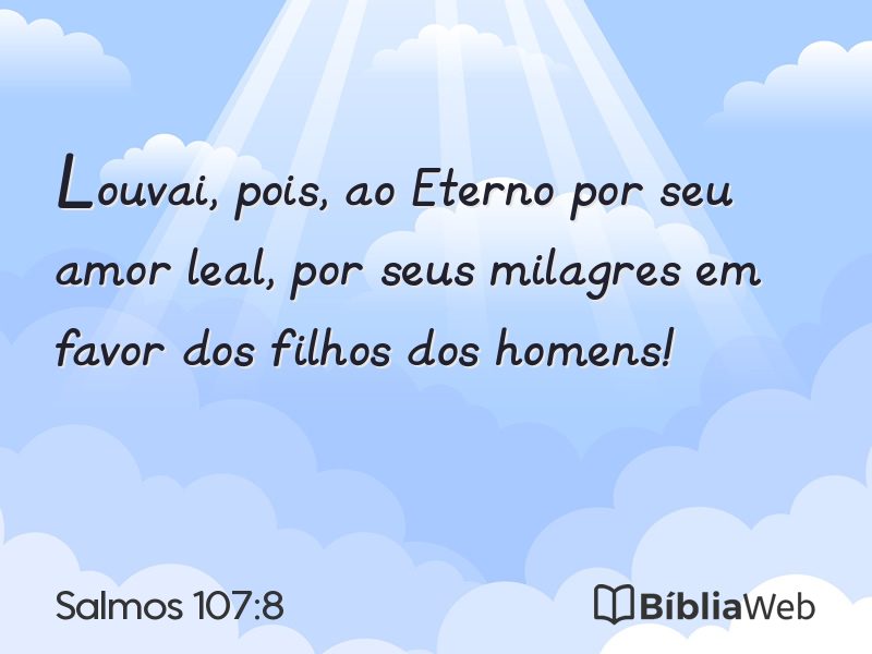 Salmos 107:8 em imagem para compartilhar