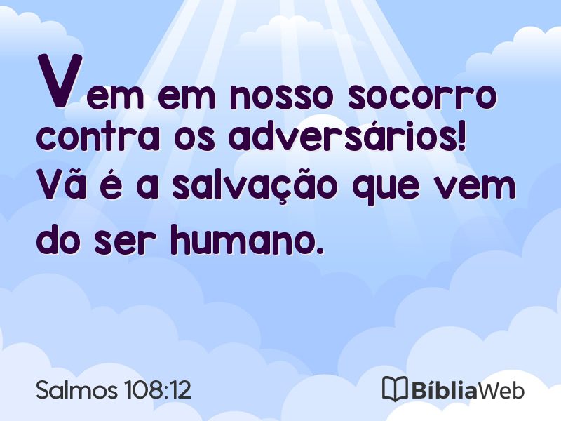 Salmos 108:12 em imagem para compartilhar