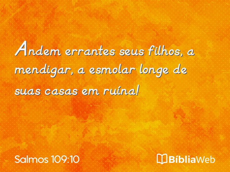 Salmos 109:10 em imagem para compartilhar